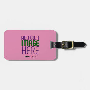 MODERN EDITABLE CUTE HOT PINK IMAGE TEXT TEMPLATE LUGGAGE TAG