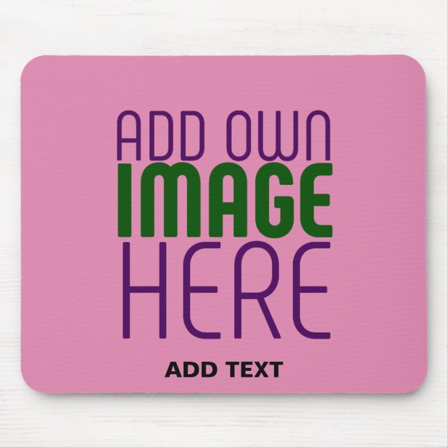 MODERN EDITABLE CUTE HOT PINK IMAGE TEXT TEMPLATE MOUSE MAT (Front)