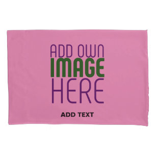 MODERN EDITABLE CUTE HOT PINK IMAGE TEXT TEMPLATE PILLOWCASE