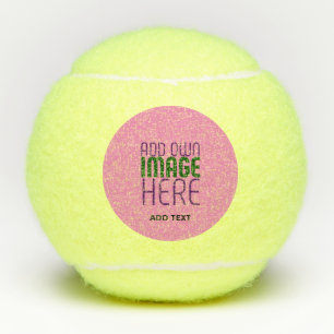 MODERN EDITABLE CUTE HOT PINK IMAGE TEXT TEMPLATE TENNIS BALLS