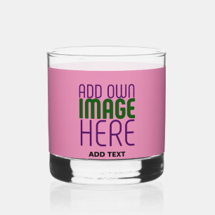 MODERN EDITABLE CUTE HOT PINK IMAGE TEXT TEMPLATE WHISKEY GLASS