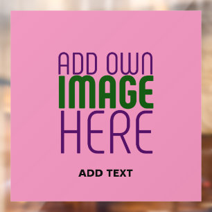 MODERN EDITABLE CUTE HOT PINK IMAGE TEXT TEMPLATE WINDOW CLING