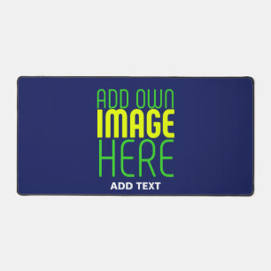 MODERN EDITABLE CUTE NAVY BLUE IMAGE TEXT TEMPLATE DESK MAT