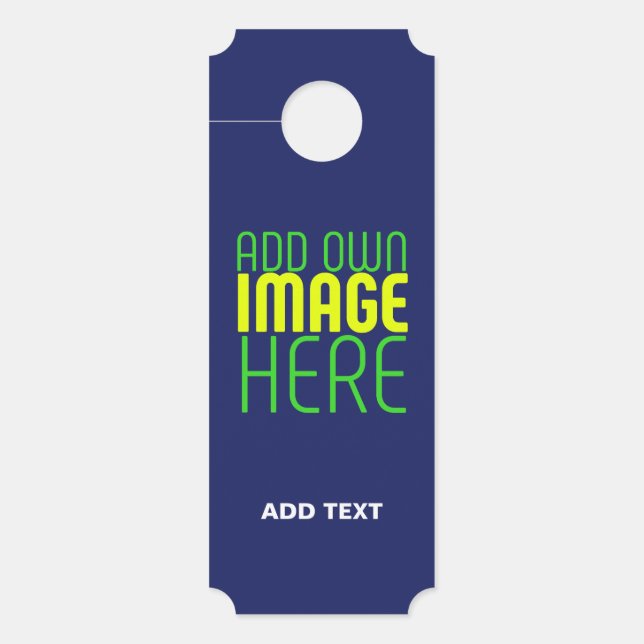 MODERN EDITABLE CUTE NAVY BLUE IMAGE TEXT TEMPLATE DOOR HANGER (Front)