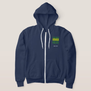 MODERN EDITABLE CUTE NAVY BLUE IMAGE TEXT TEMPLATE HOODIE