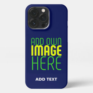 MODERN EDITABLE CUTE NAVY BLUE IMAGE TEXT TEMPLATE iPhone 13 PRO CASE