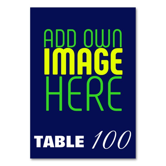 MODERN EDITABLE CUTE NAVY BLUE IMAGE TEXT TEMPLATE TABLE NUMBER (Front)
