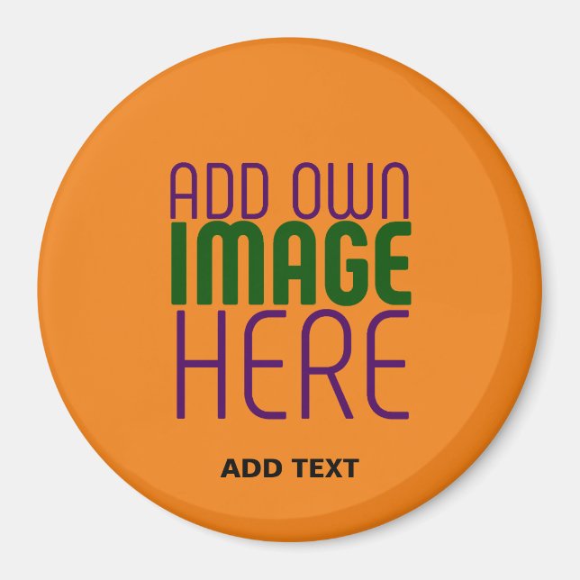 MODERN EDITABLE DARK ORANGE IMAGE TEXT TEMPLATE MAGNET (Front)