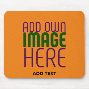 MODERN EDITABLE DARK ORANGE IMAGE TEXT TEMPLATE MOUSE MAT