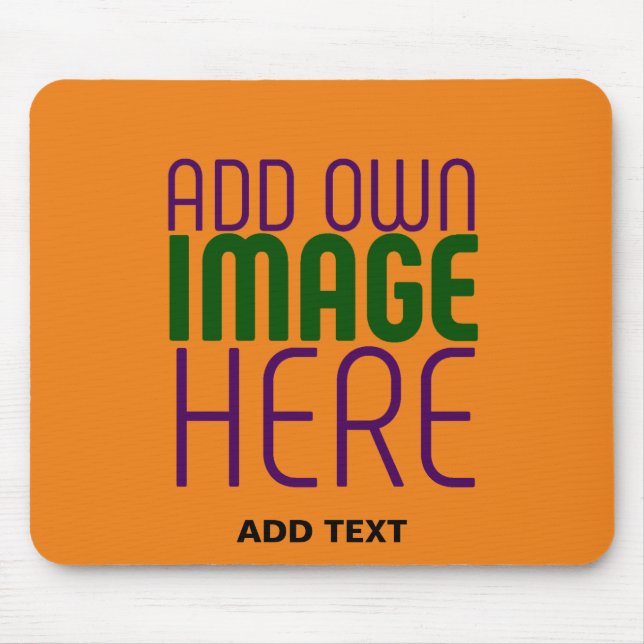 MODERN EDITABLE DARK ORANGE IMAGE TEXT TEMPLATE MOUSE MAT (Front)