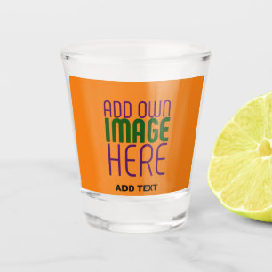 MODERN EDITABLE DARK ORANGE IMAGE TEXT TEMPLATE SHOT GLASS