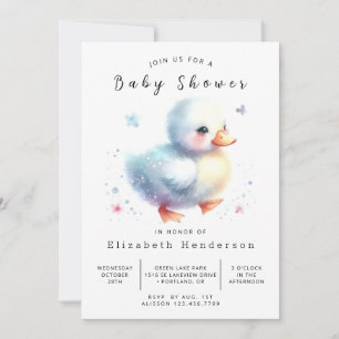 Modern Editable Duck Baby Shower Invitation