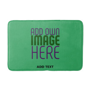 MODERN EDITABLE EMERALD GREEN IMAGE TEXT TEMPLATE BATH MAT