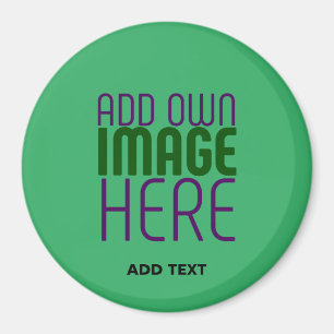MODERN EDITABLE EMERALD GREEN IMAGE TEXT TEMPLATE MAGNET