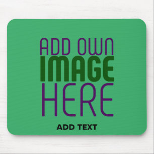 MODERN EDITABLE EMERALD GREEN IMAGE TEXT TEMPLATE MOUSE MAT