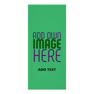 MODERN EDITABLE EMERALD GREEN IMAGE TEXT TEMPLATE RACK CARD