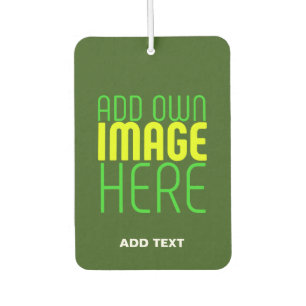 MODERN EDITABLE FOREST GREEN IMAGE TEXT TEMPLATE CAR AIR FRESHENER