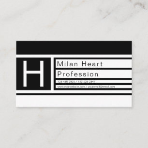 Modern Editable Geometric Black & White Business Card