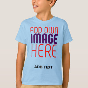 MODERN EDITABLE LIGHT BLUE IMAGE TEXT TEMPLATE T-Shirt