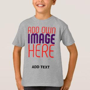 MODERN EDITABLE LIGHT STEEL IMAGE TEXT TEMPLATE T-Shirt