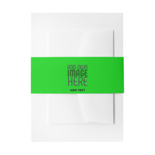 MODERN EDITABLE LIME GREEN IMAGE TEXT TEMPLATE INVITATION BELLY BAND