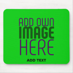 MODERN EDITABLE LIME GREEN IMAGE TEXT TEMPLATE MOUSE MAT