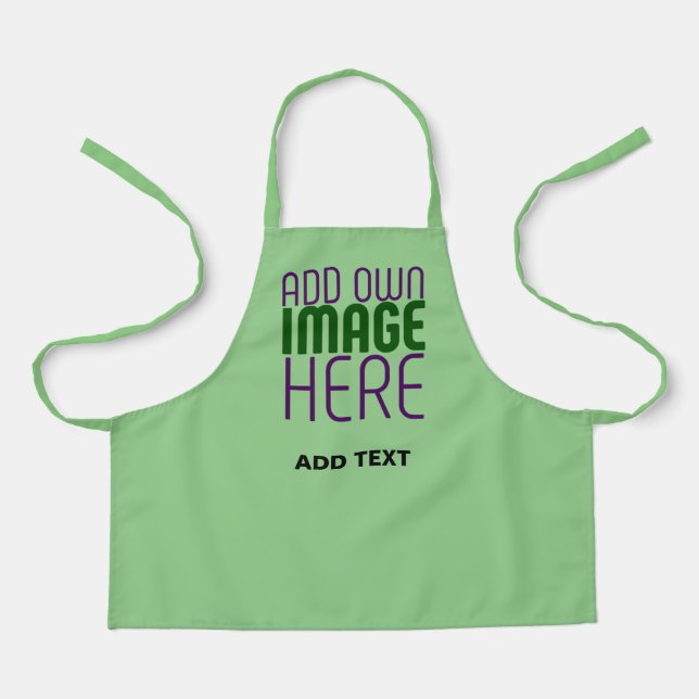MODERN EDITABLE MINT GREEN IMAGE TEXT TEMPLATE APRON (Front)