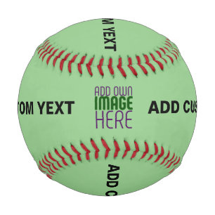 MODERN EDITABLE MINT GREEN IMAGE TEXT TEMPLATE BASEBALL
