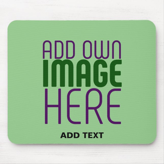 MODERN EDITABLE MINT GREEN IMAGE TEXT TEMPLATE MOUSE MAT (Front)