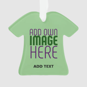 MODERN EDITABLE MINT GREEN IMAGE TEXT TEMPLATE ORNAMENT