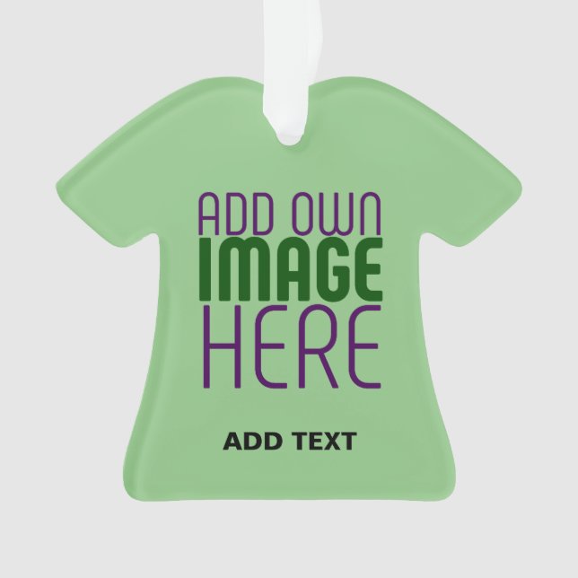  MODERN EDITABLE MINT GREEN IMAGE TEXT TEMPLATE ORNAMENT (Front)