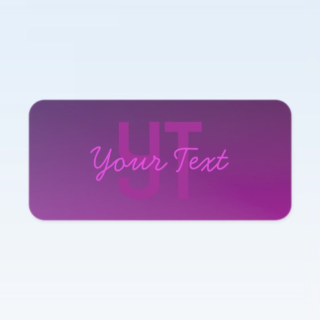 Modern Editable Monogrammed Text & Purple Ombre  (Creator Uploaded)