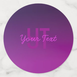 Modern Editable Monogrammed Text & Purple Ombre  Confetti