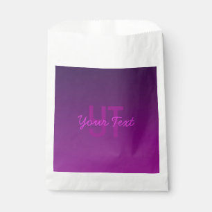 Modern Editable Monogrammed Text & Purple Ombre  Favour Bags