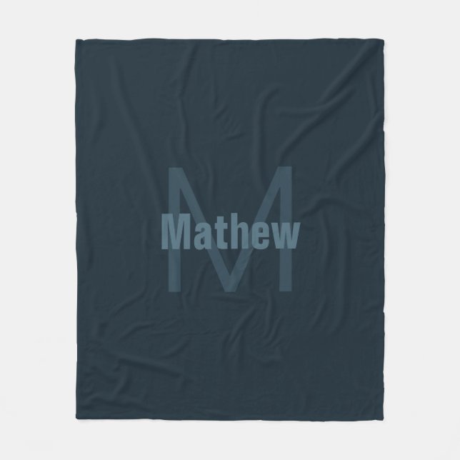 Modern Editable Name Fleece Blanket (Front)