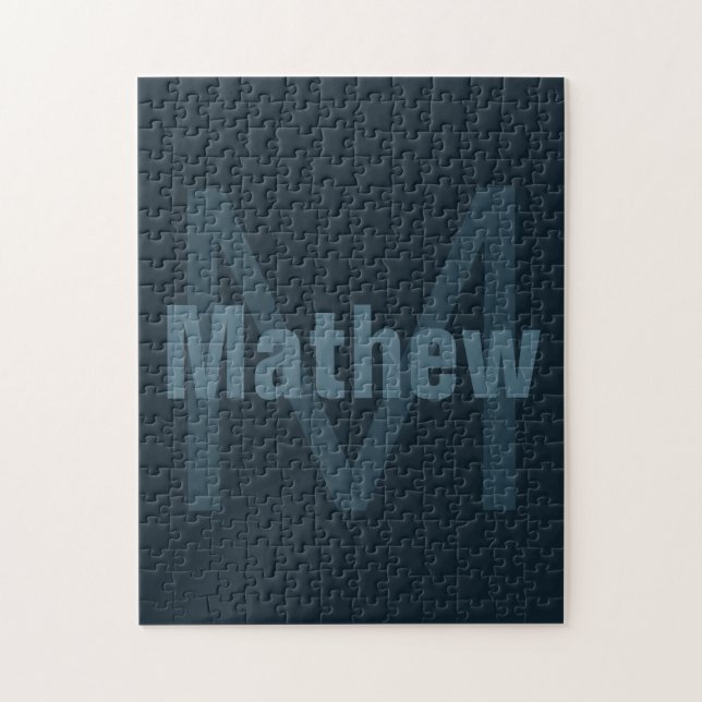 Modern Editable Name Jigsaw Puzzle (Vertical)