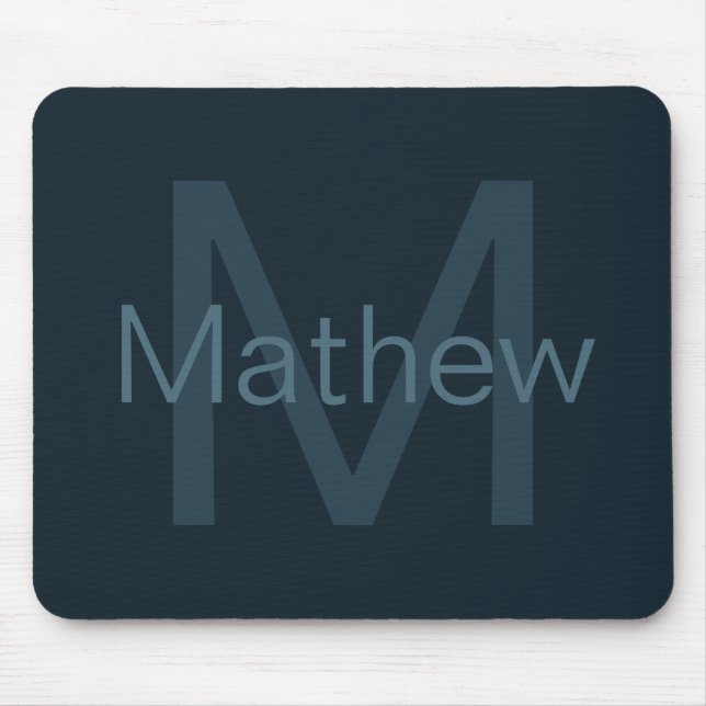 Modern Editable Name Mouse Mat (Front)