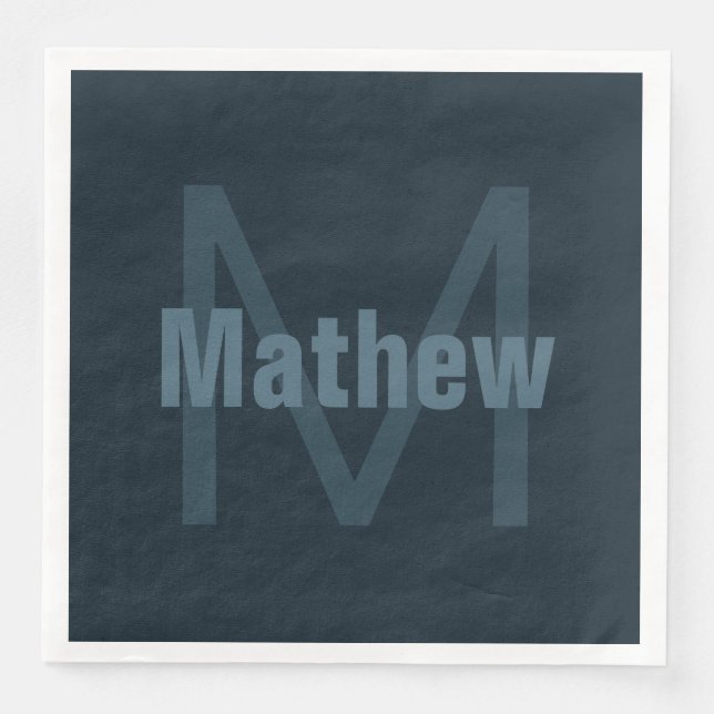 Modern Editable Name Napkin (Front)