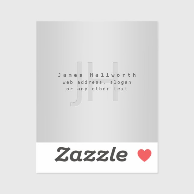 Modern Editable Name & Slogan | Grey Gradient  (Sheet)