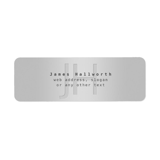 Modern Editable Name & Slogan | Grey Gradient  (Front)