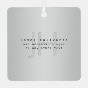 Modern Editable Name & Slogan Grey Gradient Metal Tree Decoration