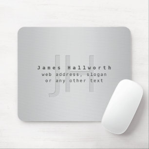 Modern Editable Name & Slogan   Grey Gradient  Mouse Mat