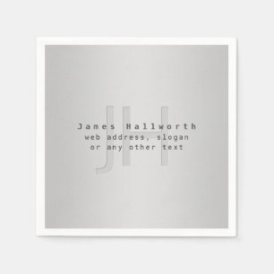 Modern Editable Name & Slogan   Grey Gradient  Napkin