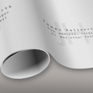 Modern Editable Name & Slogan   Grey Gradient  Wrapping Paper
