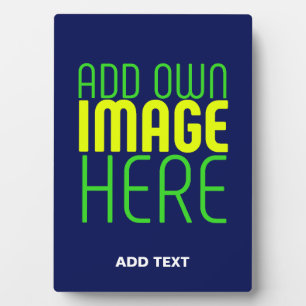 MODERN EDITABLE NAVY BLUE IMAGE TEXT TEMPLATE PLAQUE