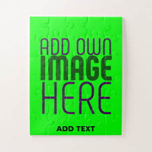 MODERN EDITABLE NEON GREEN IMAGE TEXT TEMPLATE JIGSAW PUZZLE