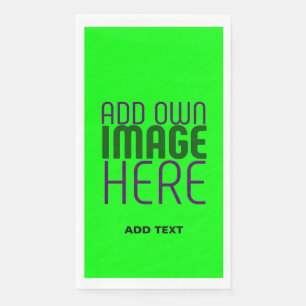 MODERN EDITABLE NEON GREEN IMAGE TEXT TEMPLATE NAPKIN