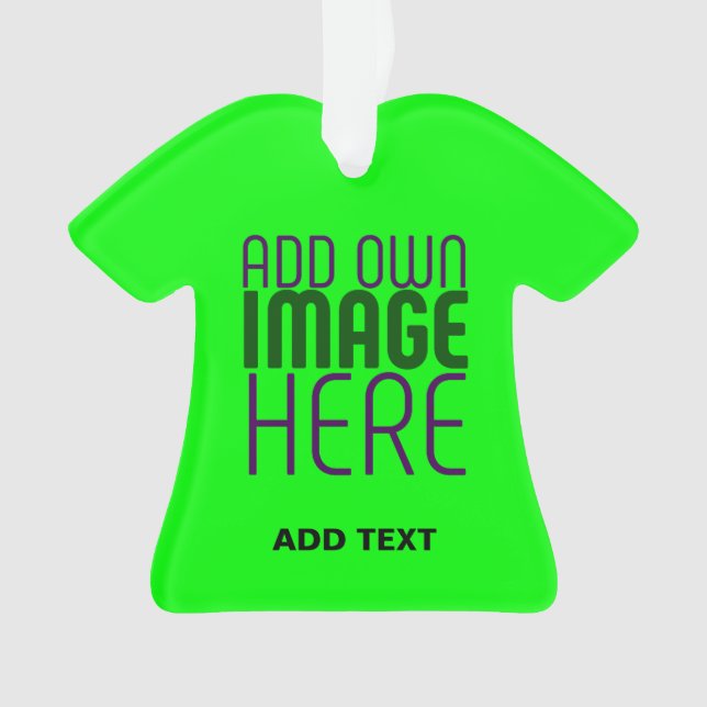  MODERN EDITABLE NEON GREEN IMAGE TEXT TEMPLATE ORNAMENT (Front)