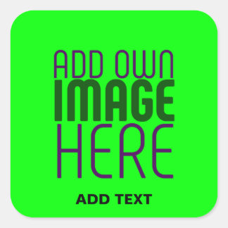 MODERN EDITABLE NEON GREEN IMAGE TEXT TEMPLATE SQUARE STICKER