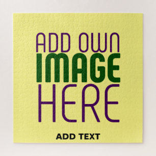 MODERN EDITABLE PASTEL YELLOW IMAGE TEXT TEMPLATE JIGSAW PUZZLE
